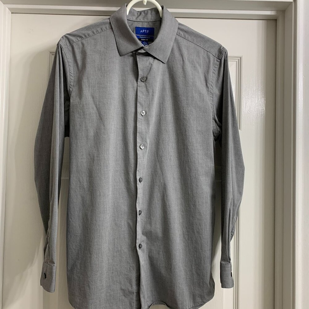 Apt. 9 Men's Gray Dress Shirt, Size Medium
